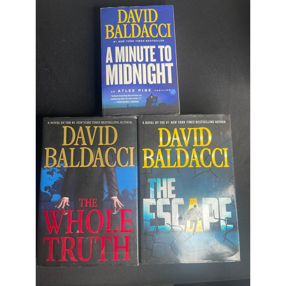 David Baldacci Book Lot The Whole Truth The Escape A Minute to Midnight 3 Books